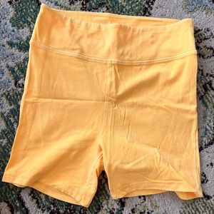 Lemon Yellow never worn Free People Compression Shorts